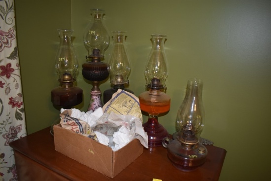 6 Oil Lanterns, One Extra Shade