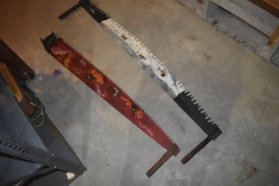 2 Hand painted Saws