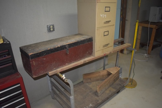Shop Cart, Homemade Shop Light, 2 Drawer Filing Cabinet, Toolbox