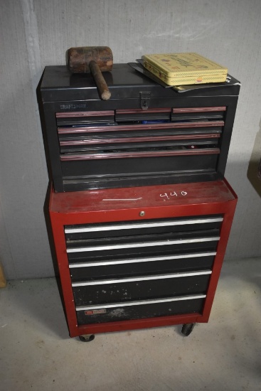 2-Tier Craftsman Tool Box - 11 Drawer, with Some Contents