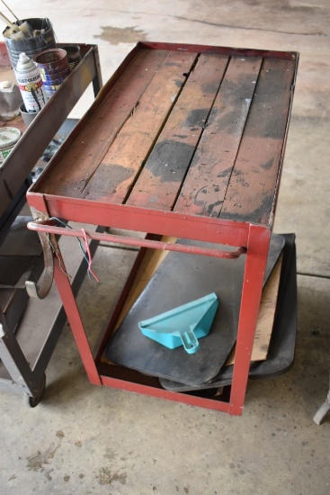 Two Teir Red Shop Cart