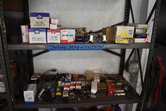 Two Shelves Of Electrical /Car Related Items