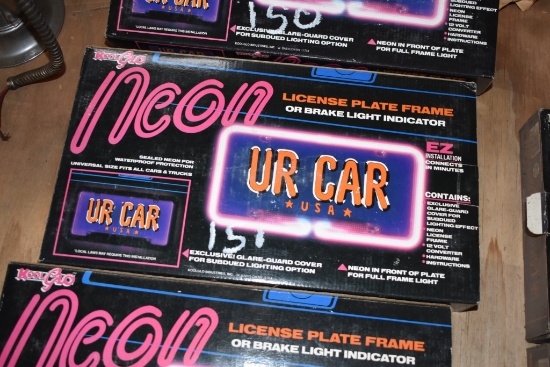 Neon License Plate Borders