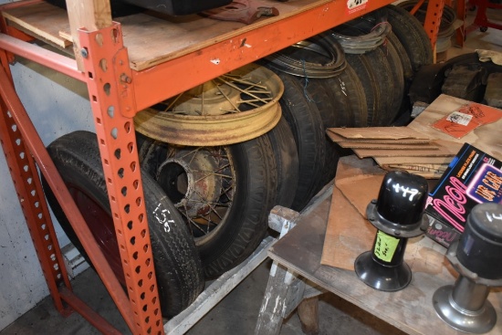 8 1930 Misc Tires With Rims Solid And Spoke Rims With One Extra Spoke Rim