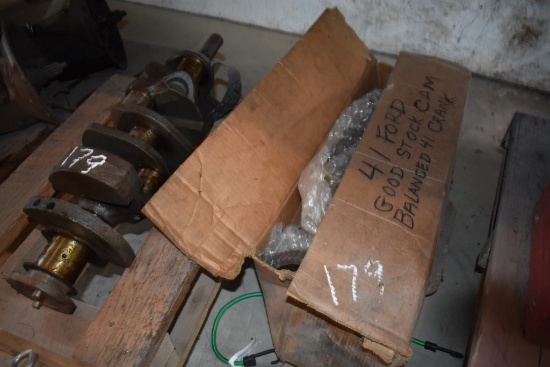 Two 1941 Ford Crankshafts With Dolly Carts