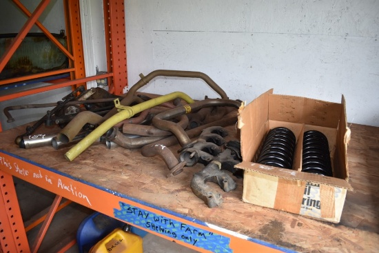 Group Of Exhaust Parts Steering Parts Springs And Manifold Parts