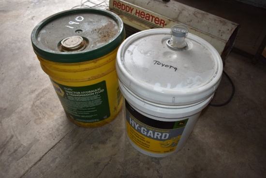 Two 5 Gal Buckets Of Tractor And Transmission Fluid