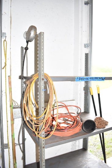 Chain With Hooks, Funnel, Two Extension Cords And An Extension Cord Reel Buyers Responsibility To Re