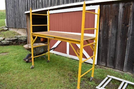 Scaffolding with Plank on Casters