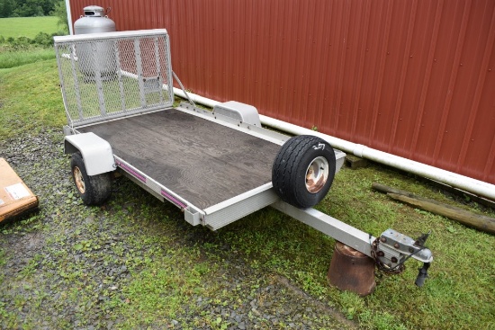 1996 Triton Aluminum Single Axel Trailer With Title And Spare Tire 1100 Pound GVW