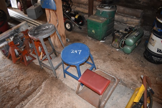 Two Shop Stools And A Mechanics Stool