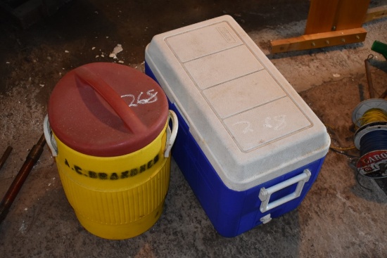 Coleman Cooler And A Drink Cooler