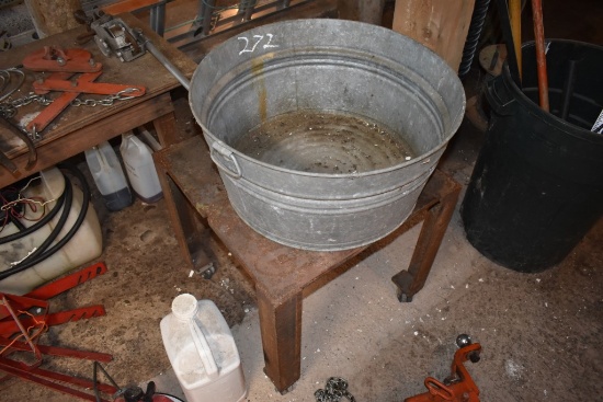 Welding Shop Table And Galvanized Bin
