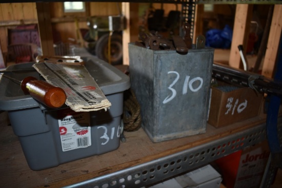 Group Of Nails, Drill Bits, Hole Saws, And Hinge Parts