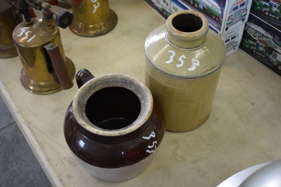 Stoneware Jug And Stoneware Crock