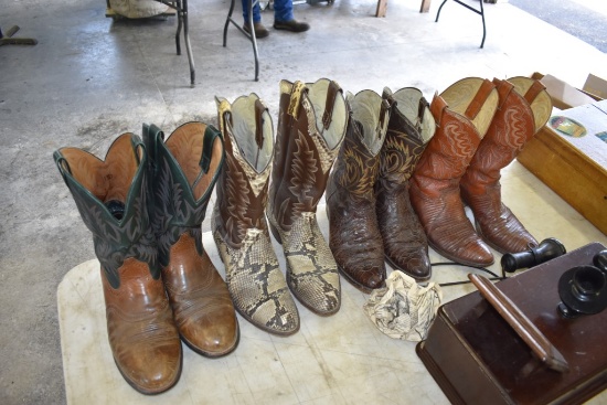 Four Pairs Of Cowboy Boots