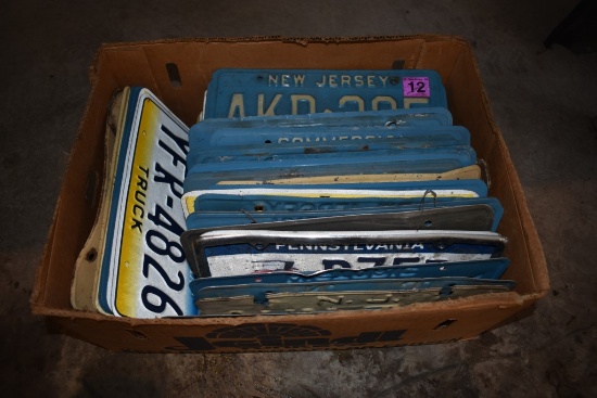 Box Of Mostly Nj Vintages License Plates And Some Pa