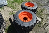 4 Forerunner 10-16.5 Skid Steer Tires on 8-Lug Rims