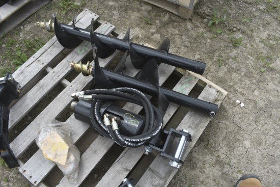 Wolverine Mini Excavator Post Hole Digger with 12" and 8" Bits