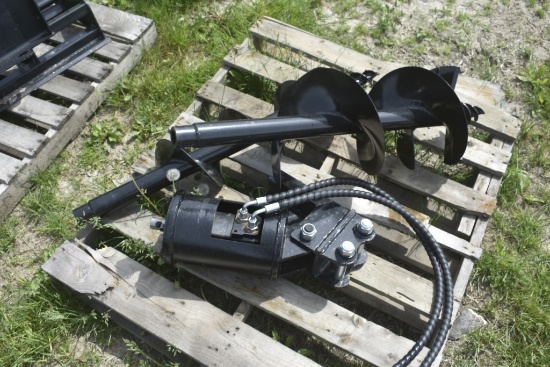SD Lanch Mini Excavator Post Hole Digger with 12" and 8" Bits