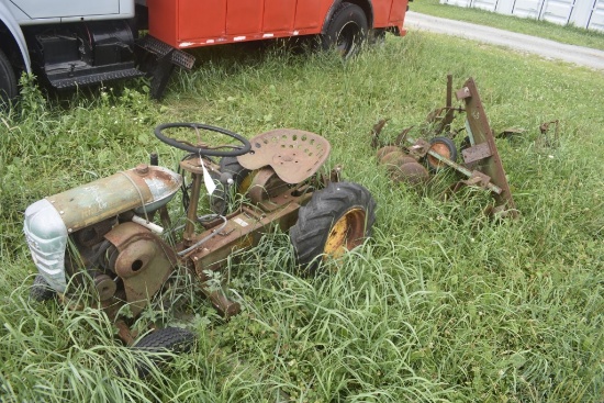 Bolens Ride-O-Matic Antique Lawn Tractor with Attachments
