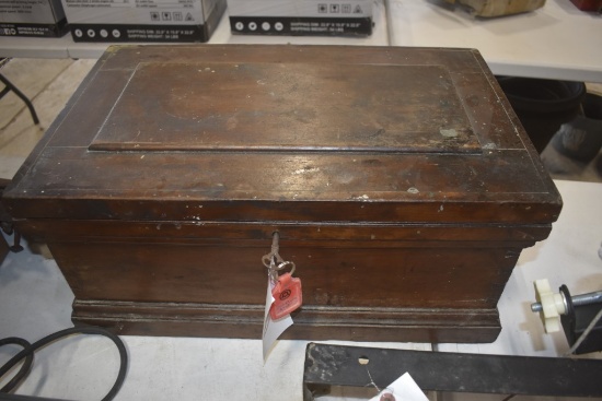 Wooden Tool Box with Woodworking Tools