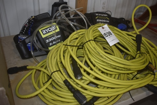 Group of Ryobi Pressure Washer Hoses and Parts
