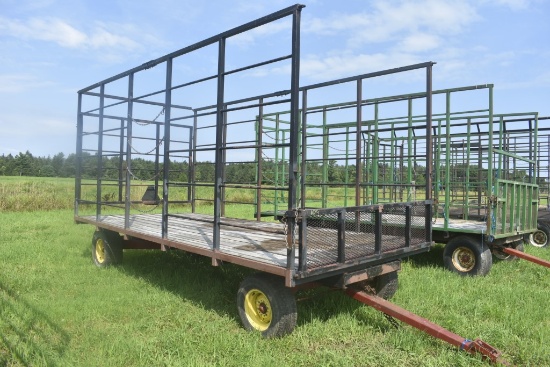 18' Metal Sided Hay Wagon on Farmco Single Axle Running Gear