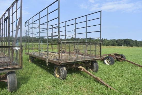18' Metal Sided Hay Wagon on New Holland Single Axle Running Gear