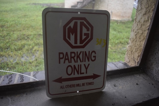 Metal MG Parking Only Sign