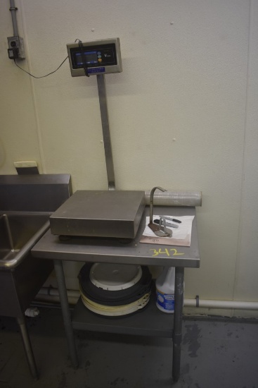 Stainless Steel Prep Table with Digi DS-520 150 lb. Food Scale