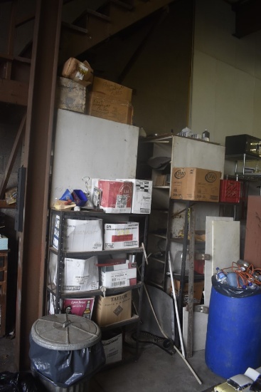 Huge Group of Truck Parts on 2 Shelving Units