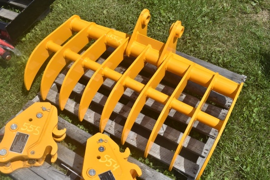 Future 44" Excavator Debris Rake That Fits a CAT 305