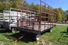 16' Metal Sided Hay Wagon on Single Axle Running Gear