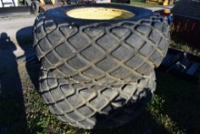 Pair of Goodyear 24.5-32 Tires on 10 Lug Rims