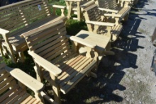 Amish Made Natural Wood Rocking Chair and Table Set