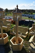 Amish Made 70" Natural Wood Planter and Bird Feeder