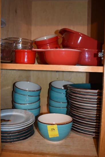 Cupboard of Plates, Bowls, Glass Bowls