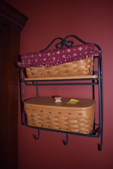 Wall Hanging Shelf with 2 Baskets