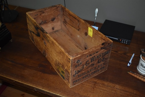 John C. Winston Co. of Philadelphia, PA Antique Crate