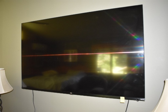 TCL 66" Wall mounted Flatscreen TV with Roku Remote and DVD Player
