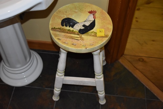 Wooden Rooster Stool