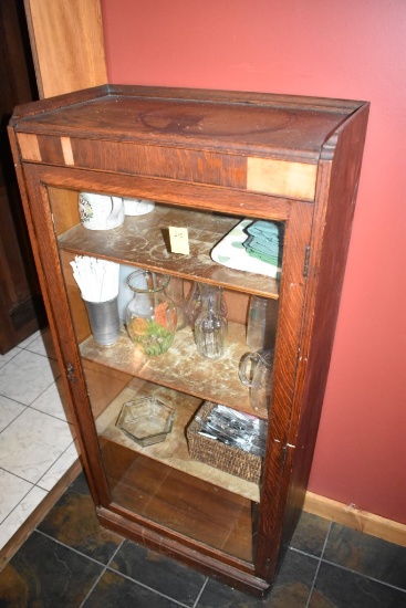 Curio Cabinet with Silverware and Glassware