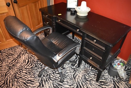 7 Drawer Desk with Black Office Chair