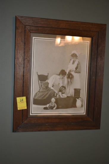 Bathroom Print in in Wooden Frame