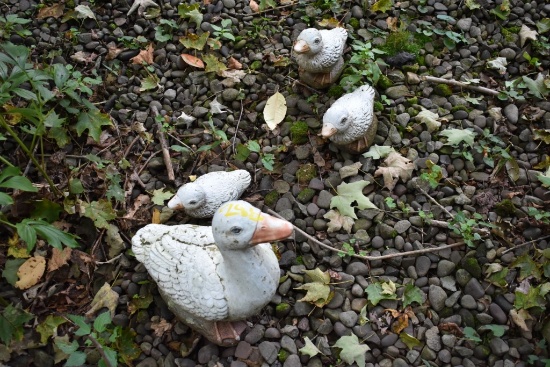 Concrete Goose and 3 Goslings