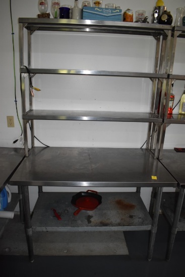 Stainless Steel Prep Table with 3 Tier Rack