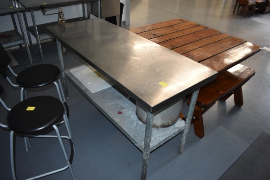Stainless Steel Prep Table with Can Opener