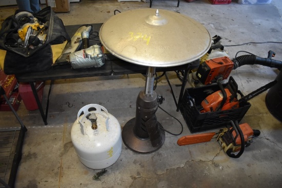 Small Propane Heater and 25 lb. Propane Tank