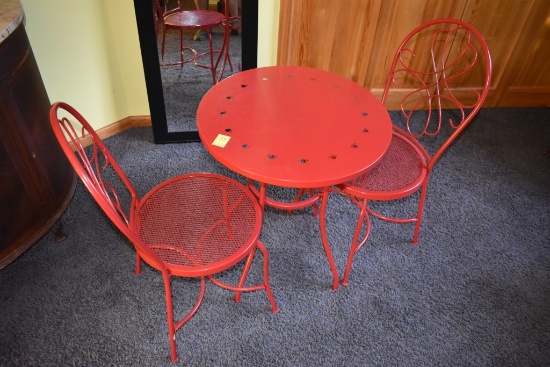 Metal Café Table with 2 Chairs